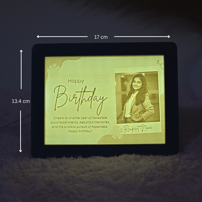 Elegant Modern Birthday Photo Lithophane Frame - Personalized For Her