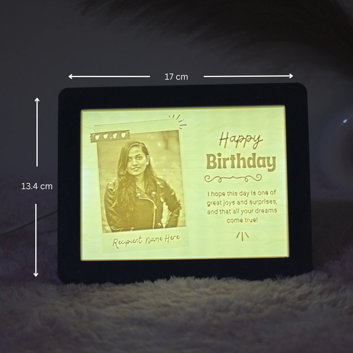 Birthday Photo Lithophane Frame With Personalized Name & Photo For Her