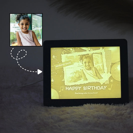 Personalized Birthday Photo Lithophane Frame For Kids