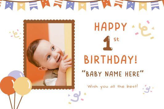 Personalized 1st Birthday Photo Lithophane Frame For Baby